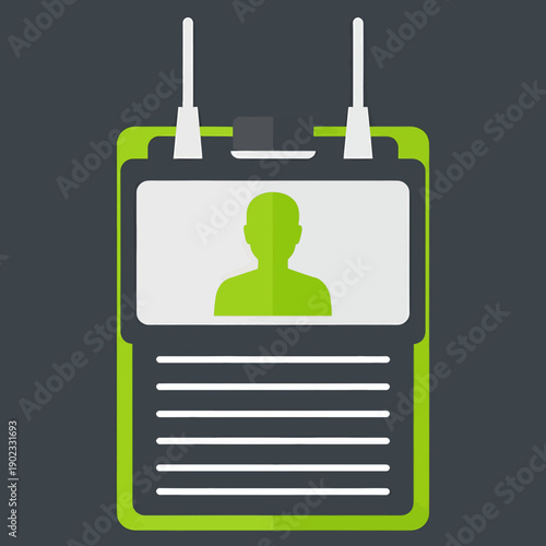 Megaphone with a green silhouette of a person giving an announcement