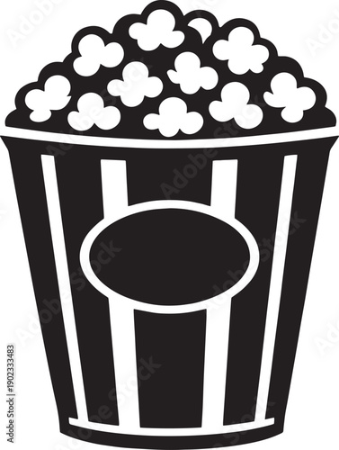 Popcorn bucket flat vector icon