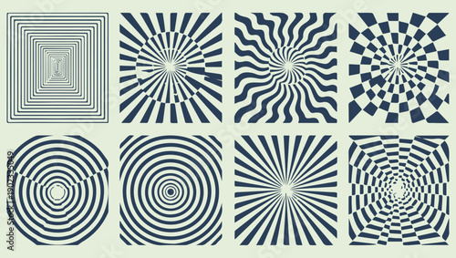 Optical illusions a collection of geometric patterns designed to deceive the eye