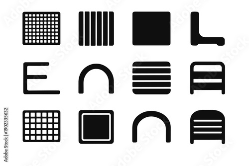 Heater ridge icon vector guard frame contour safety foot plate pad slab