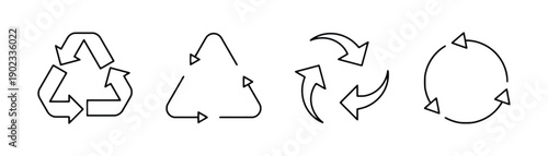 Recycling symbols and arrows for eco-friendly processes