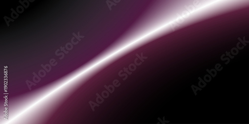 ブラック背景にパープルの発光ウェーブが流れる抽象グラデーション背景 近未来・テクノロジー演出向けベクターデザイン/Abstract Glowing Purple Wave Gradient on Black Background Futuristic Technology Style Vector Design