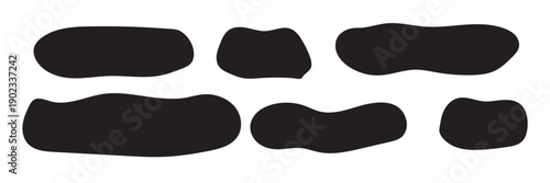 Set of blob shapes color. Asymmetric Bubble Boxes. Abstract freeform notes