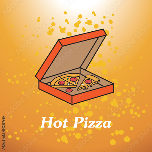 Hot Pepperoni Pizza Served in an Open Red Box