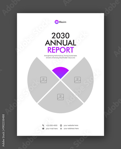 Brochure cover or annual report flyer design template for corporate business agency