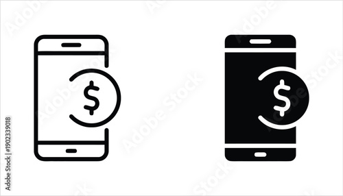 Smartphone with digital coin icon representing mobile payment and cryptocurrency finance