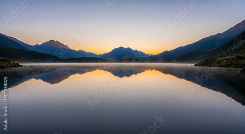 Wallpaper Mural Serene Mountain Lake Reflection at Sunrise. Torontodigital.ca