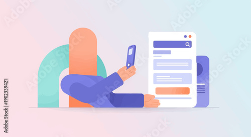 Person interacting with a digital interface on a smartphone