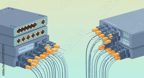 Network routers with many optical fiber connections