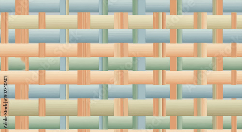 Overlapping horizontal and vertical pastel-colored strips creating a woven texture