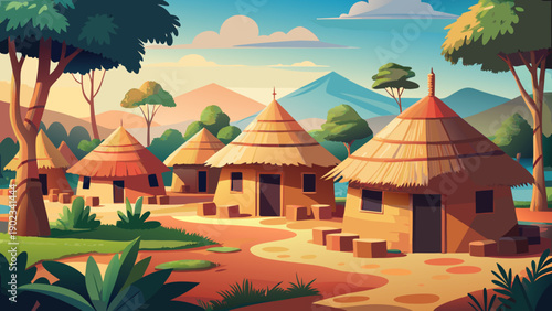 Very beautiful traditional mud and clay houses of the Tata Somba people, representing ancestral architecture and cultural resilience in northern Benin and Togo.