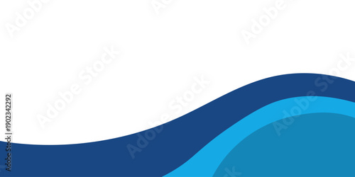 Blue and white business wave banner background, suitable for all fields, vector illustration.