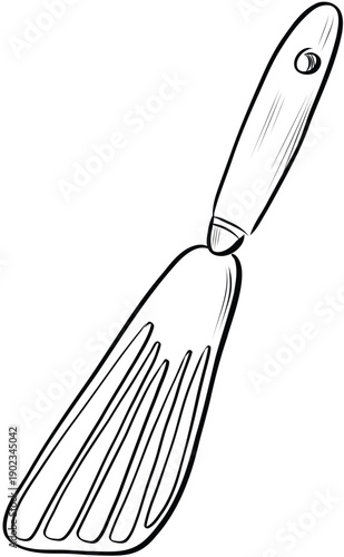 Kitchen spatula hand drawn cooking utensil illustration vector