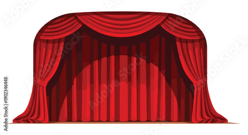 Illustration of a Classic Red Theater Stage Curtain