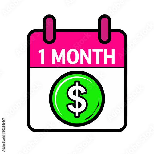 Calendar Icon With Dollar Sign For Monthly Finance Tracking