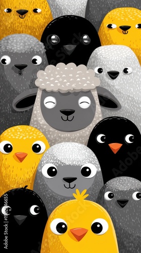 Charming Illustration Of Whimsical Creatures A Delightful Collection