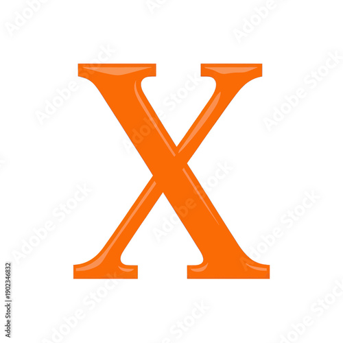 Orange X Icon 3d Glossy UI Element