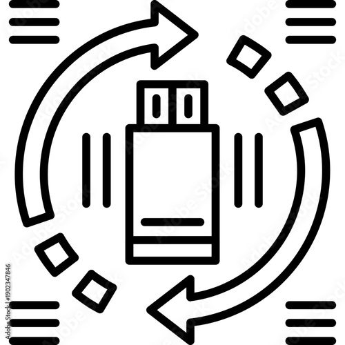 USB Transfer Icon Vector Element