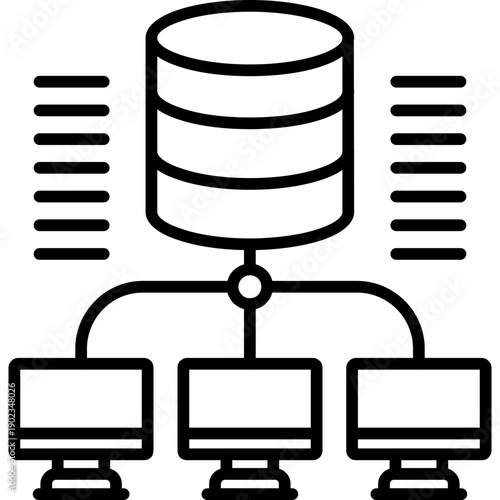Distributed Database Icon Vector Element