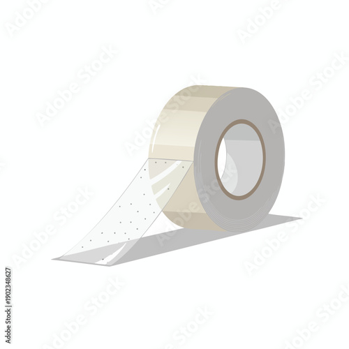 Roll of Adhesive Tape on White Background