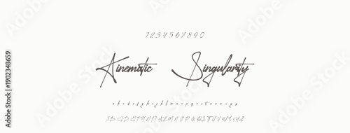 Signature Font Uppercase Lowercase And Number. Script Font Calligraphy Logotype elegant Font Type Font lettering handwritten. vector illustration