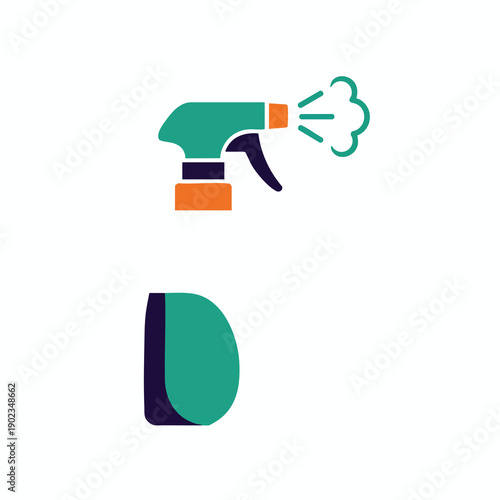 Green Spray Bottle Icon Set
