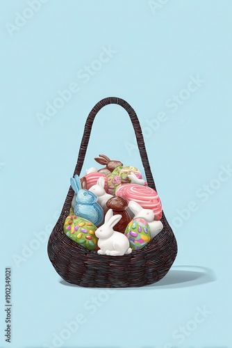 A Basket Brimming With Festive Easter Treats, Sweet Delights