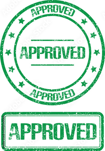 Grunge green rubber stamps, acceptance