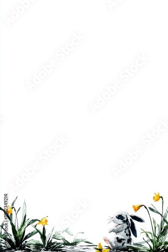 Minimalist Floral Illustration With Delicate Yellow Blooms