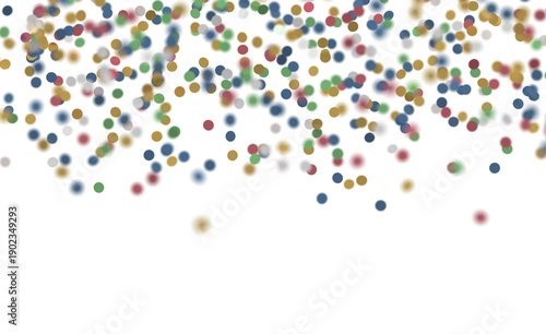 Festive abstract background with multicolored dots falling down. Ideal for celebrations and parties