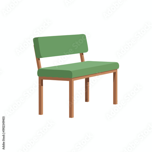 Minimalist Green Upholstered Chair with Wooden Legs