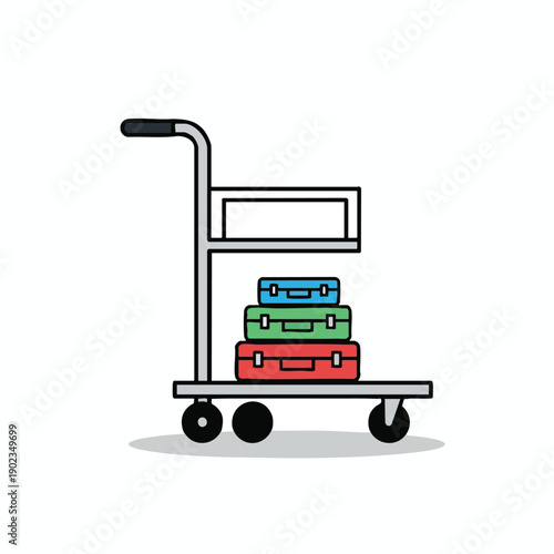 Luggage Cart with Bags