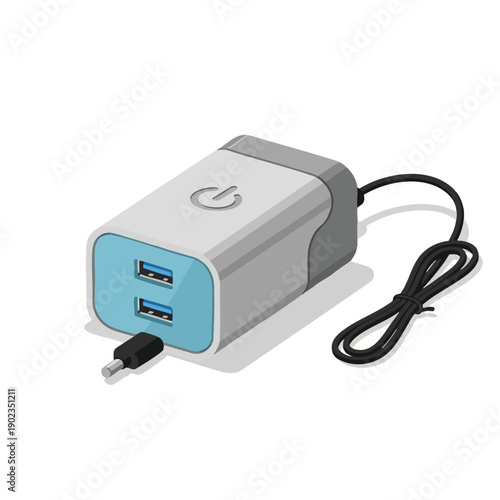 Compact USB Power Adapter with Dual Ports