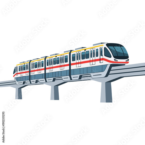 Maglev Train on Elevated Track