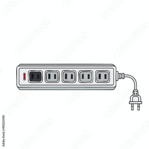 Power Strip with Multiple Outlets and USB Ports