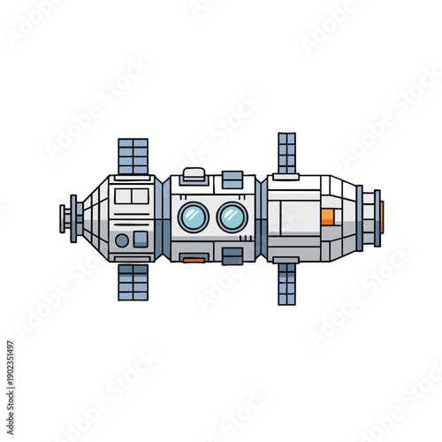 Top View of Futuristic Space Station Module