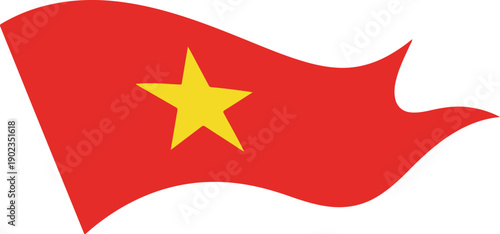 Stylized waving flag of vietnam illustration