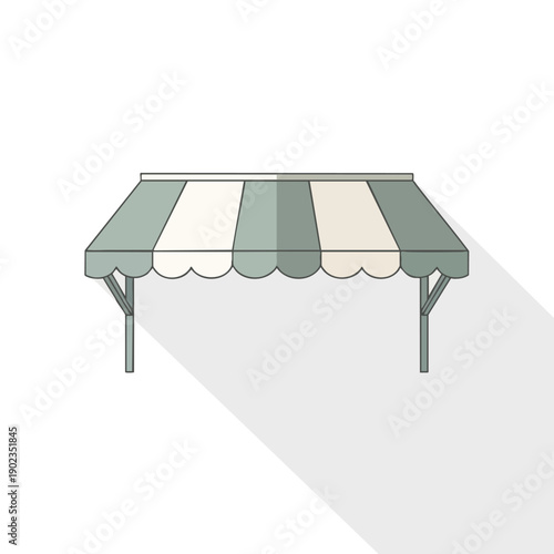 Market Stall Awning with Striped Canopy