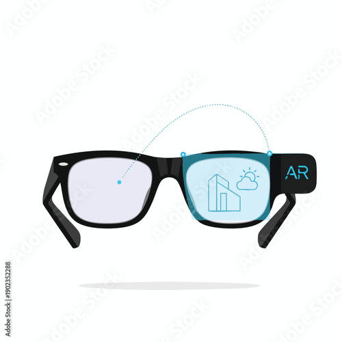 Futuristic Augmented Reality Glasses with Virtual Display