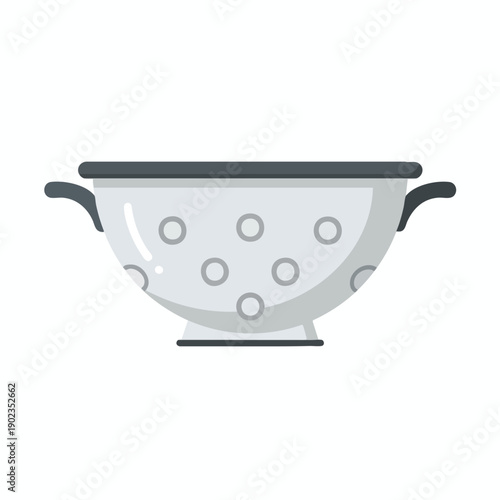 Grey Colander with Holes and Handles
