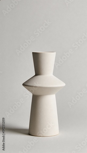 Wallpaper Mural Minimalist Ceramic Geometric Vase on Light Gray Background for Modern Interior Design and Lifestyle Product Mockup Torontodigital.ca