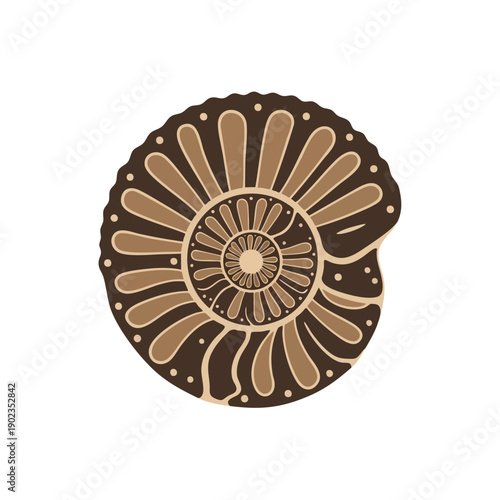 Brown Floral Emblem Design Element