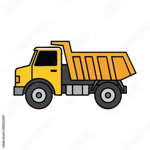 Yellow Dump Truck Illustration