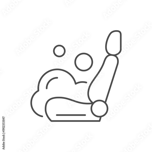 Car seat cleaning line icon