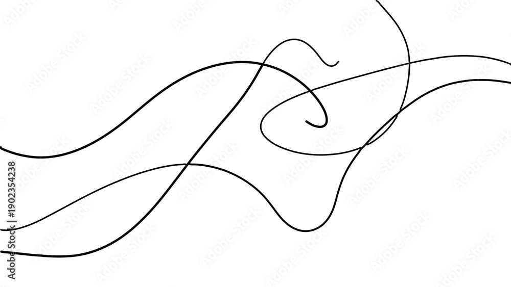 Fototapeta premium A minimalist vector graphic illustration of wavy lines in a simple design