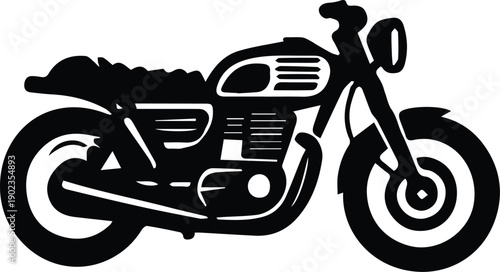 Classic Vintage Motorcycle Silhouette – Retro Biker creative vrctor Icon