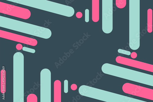 Abstract Dripping Shapes Background in Coral and Green