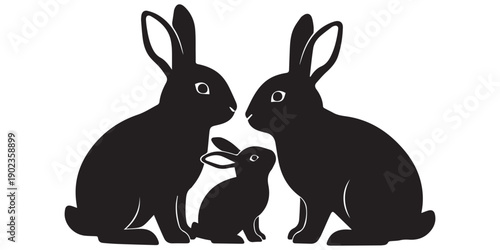 Rabbit silhouettes set, bunny sitting, hopping, jumping, eating, outline vector illustration, pet animal clipart, wildlife shape, domestic animal graphic,Simple bunny icon silhouette, geometric,