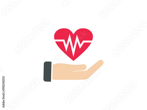 medical help and support icon, for the treatment of heart disease