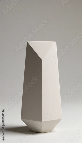 Wallpaper Mural Minimalist Ceramic Geometric Vase on Neutral Light Gray Background for Modern Interior Decor and Product Showcase Mockup Torontodigital.ca